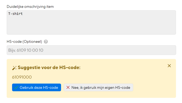 Zoek eenvoudig je HS Code rechtstreeks vanuit ons verzendplatform: MyParcelParcel