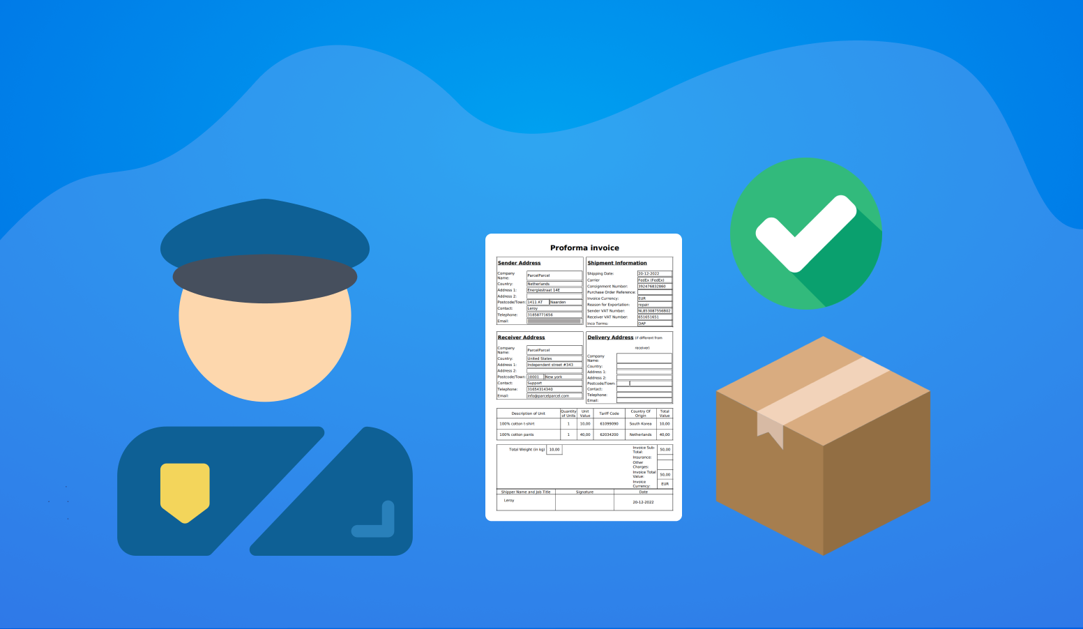 Illustration showing Electronic Trade Document (ETD) for faster customs clearance