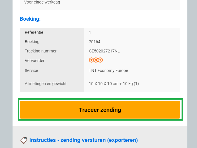 Traceer je zending