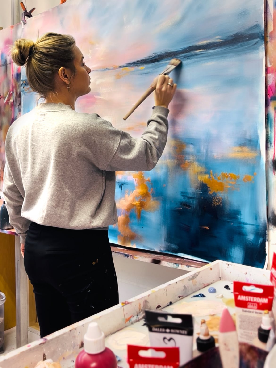 Making a piece of art by Ellis Hollering